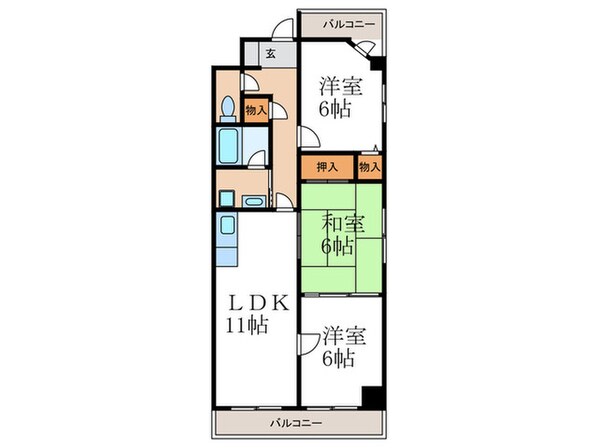 アグラード長岡京の物件間取画像